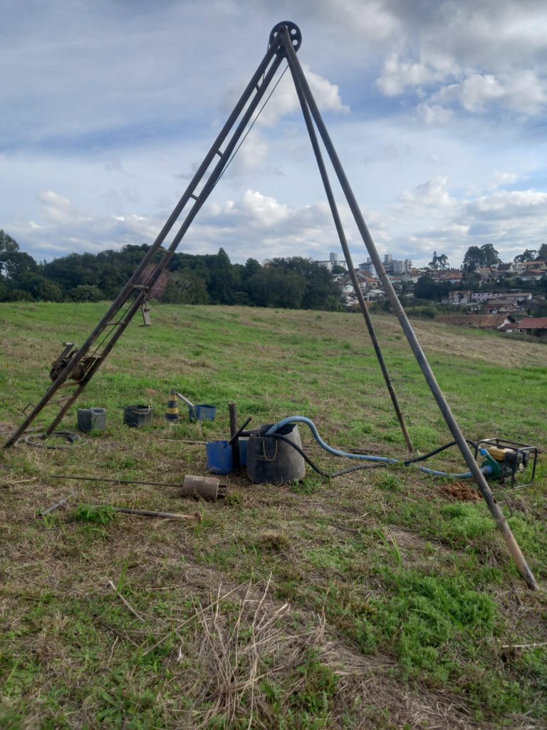 Sondagem SPT em São Bento do Sul — jul/2026: equipamento SPT em campo